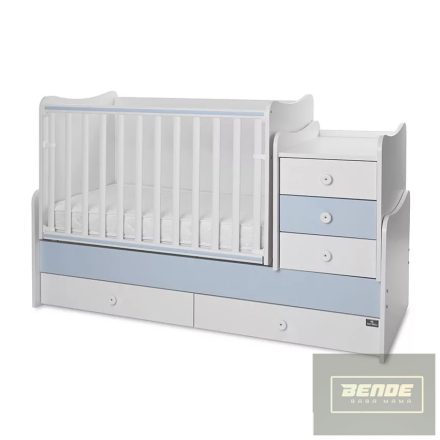 Lorelli Maxi Plus kombi ágy 70x160 -Trio White/Baby Blue