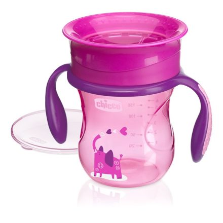 Chicco  Perfect 360° itatópohár 200 ml 12h +/rózsaszín