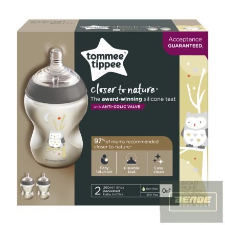 Tommee Tippee cumisüveg CTN duo 260 ml Ollie bagoly 0+